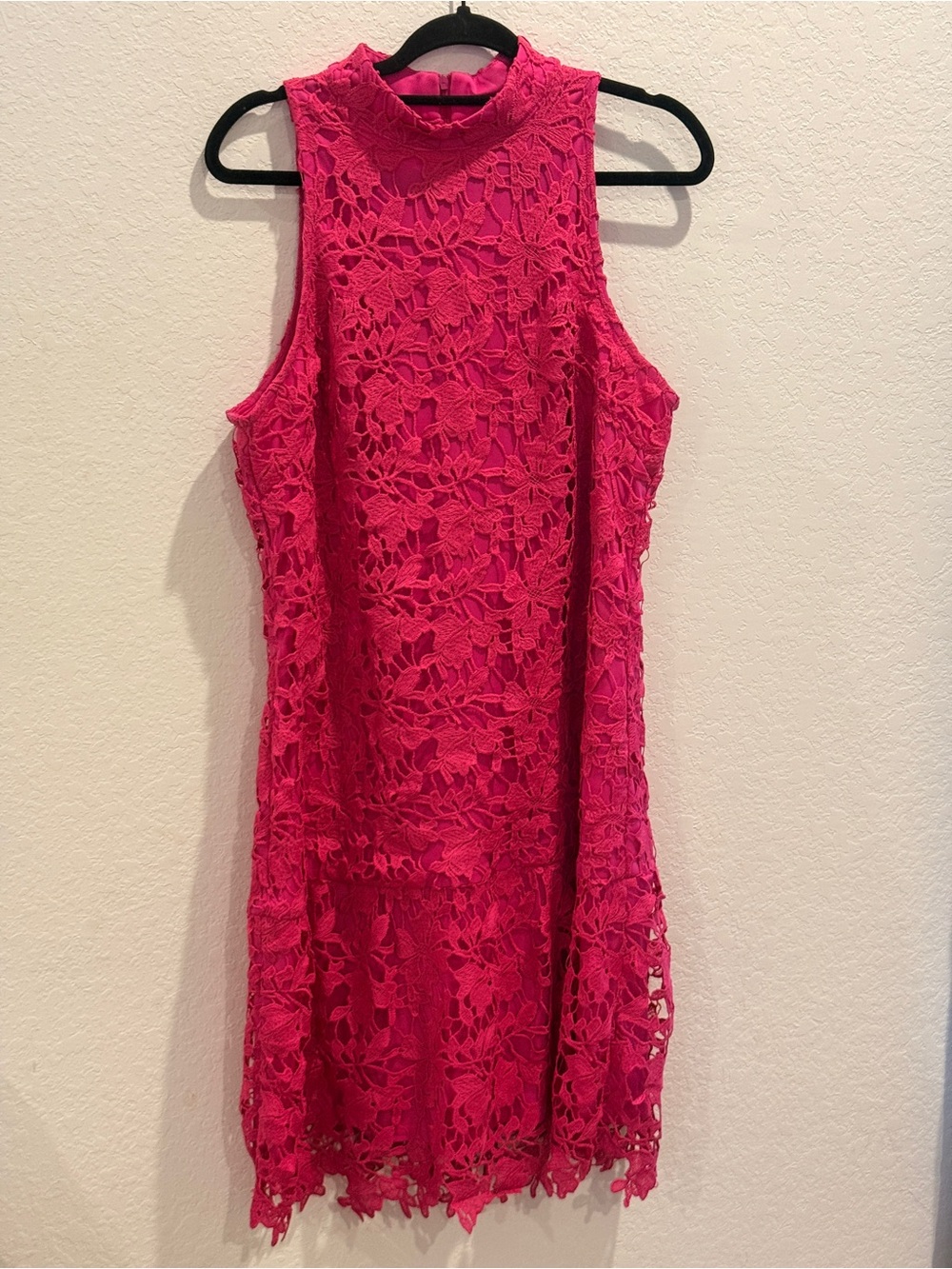 julia jordan Hot Pink Floral Lace‎ Mini Dress